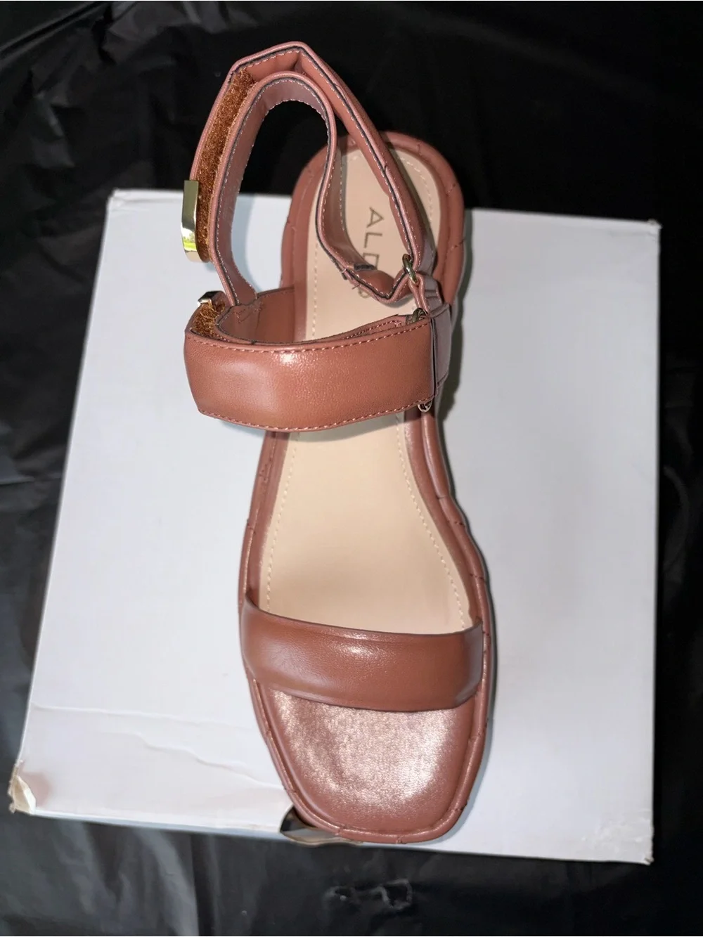 Aldo Quilted Light Mauve Platform Sandals, NWOT, Sz 8.5